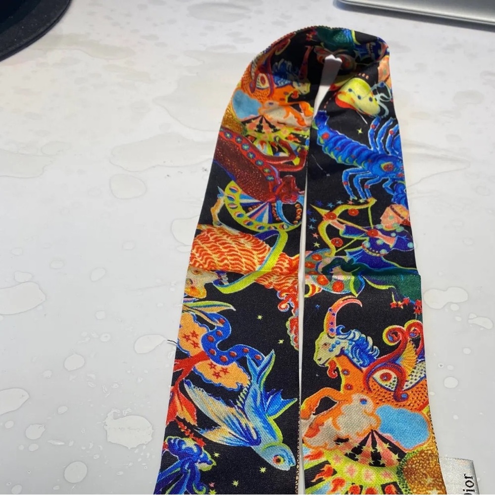 CHRISTIAN Lux Fashion Constellation Designer Women Bandana Ribbon Scarf